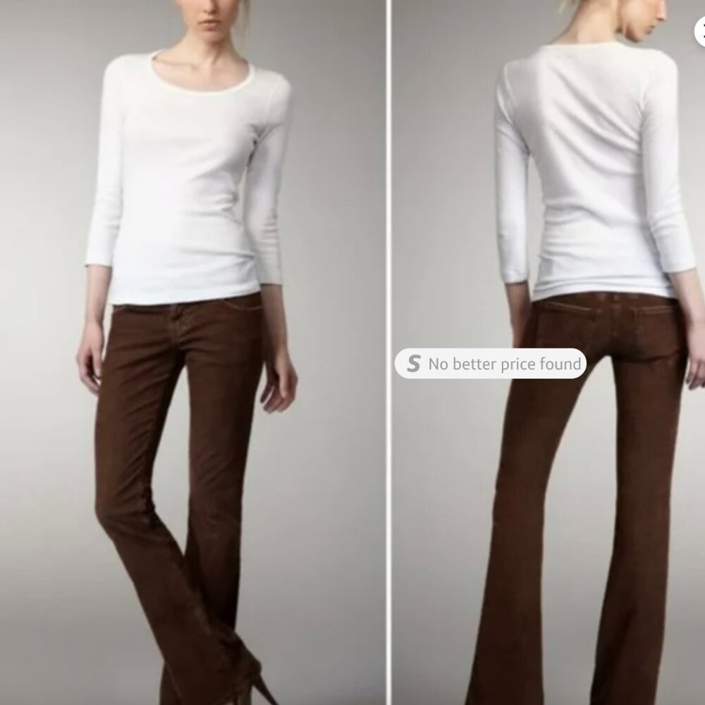 Current Elliot Cowboy Flare Corduroy Jeans - Size 25 (2)